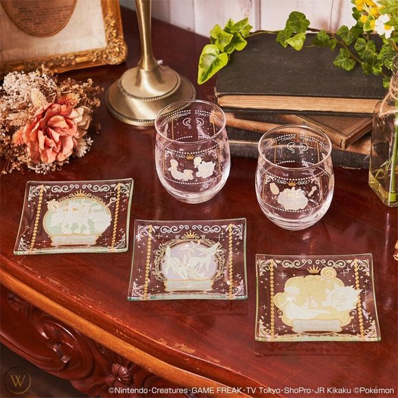 Pokemon Dramatic Collection glass plate - Purple (Espeon & Umbreon) - Picture 2 of 2